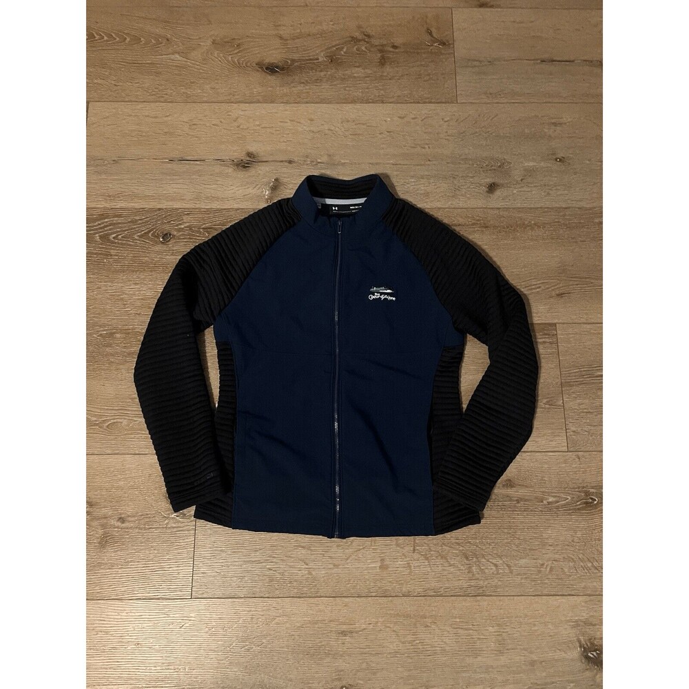 Under Armour Womens Blue Black Golf Full Zip Storm Sweater Size Medium